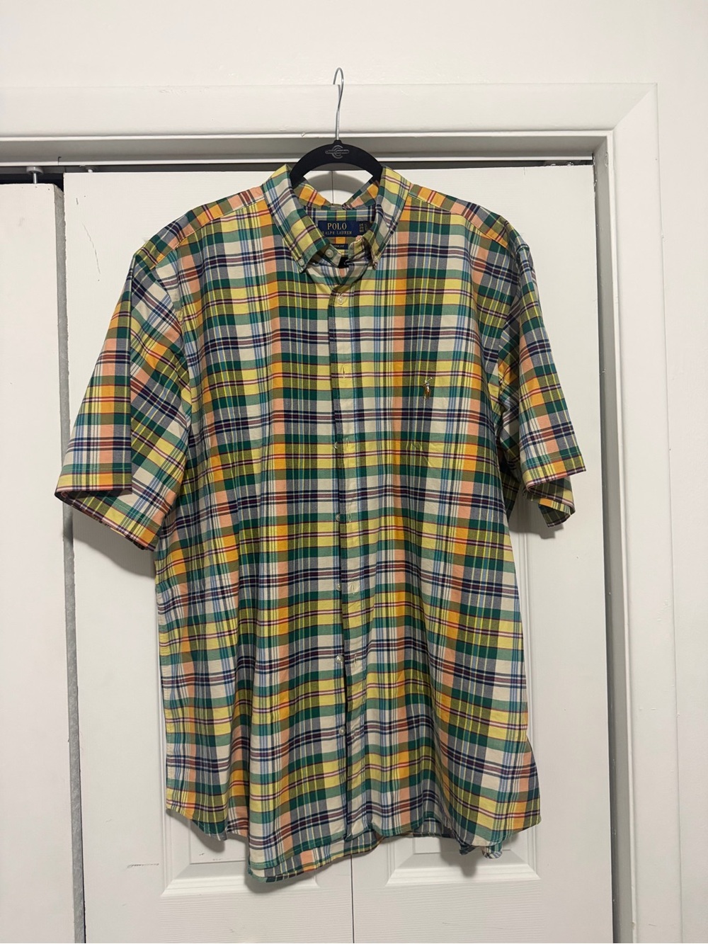 Polo by Ralph Lauren Yellow Green Multi-Plaid Short-Sleeve Button-Down Shirt